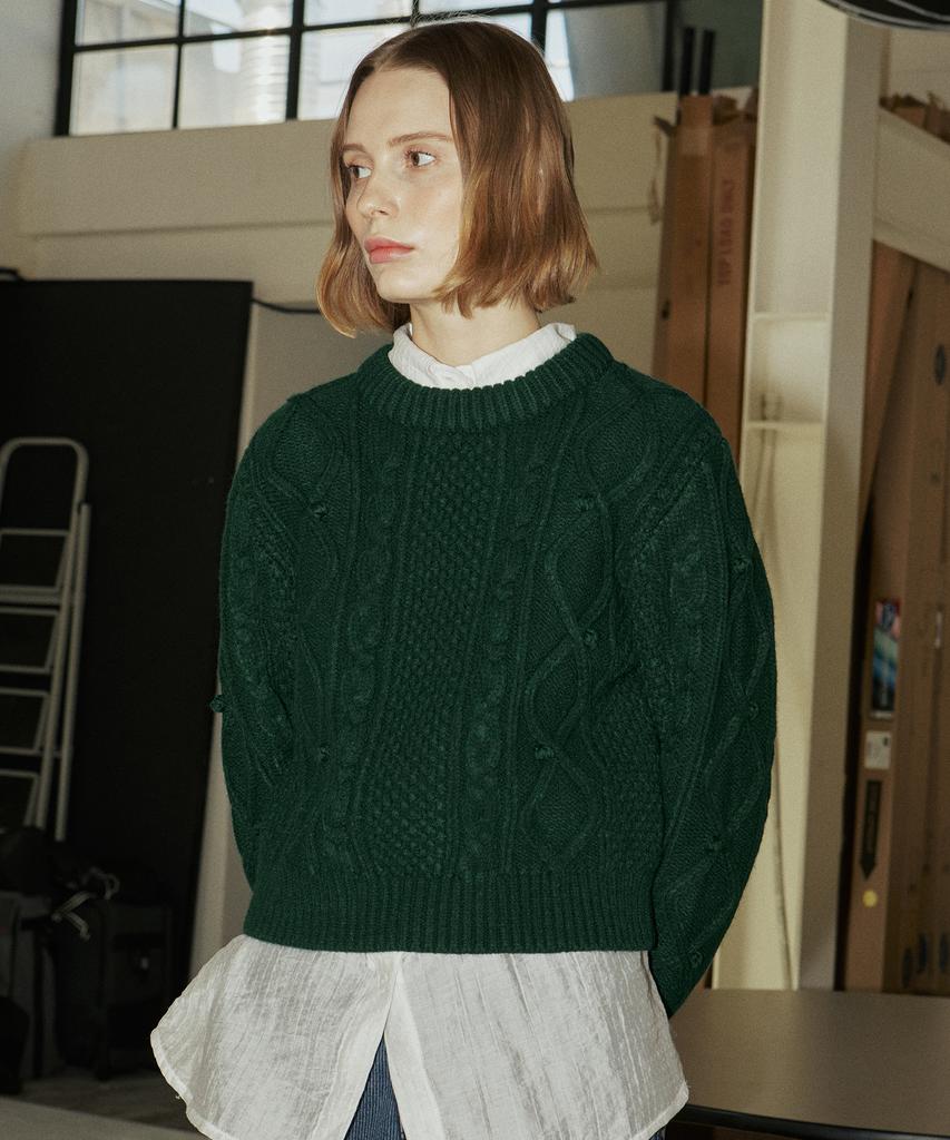 YUPPE Bell Cable Knit_Green