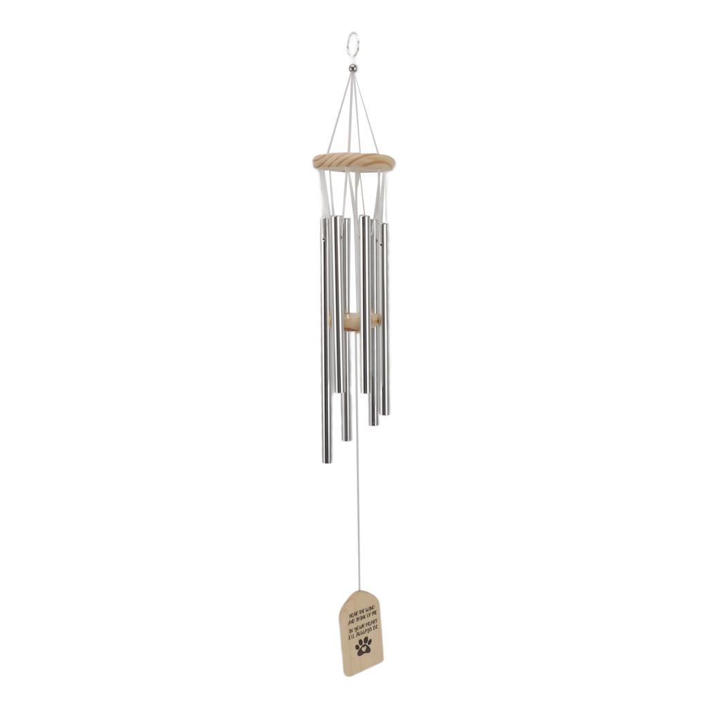 Pet Memorial Wind Chimes Wooden Outdoor Sympathy Wind Chimes Dog Memorial Remembrance Gifts with Thickened Aluminum