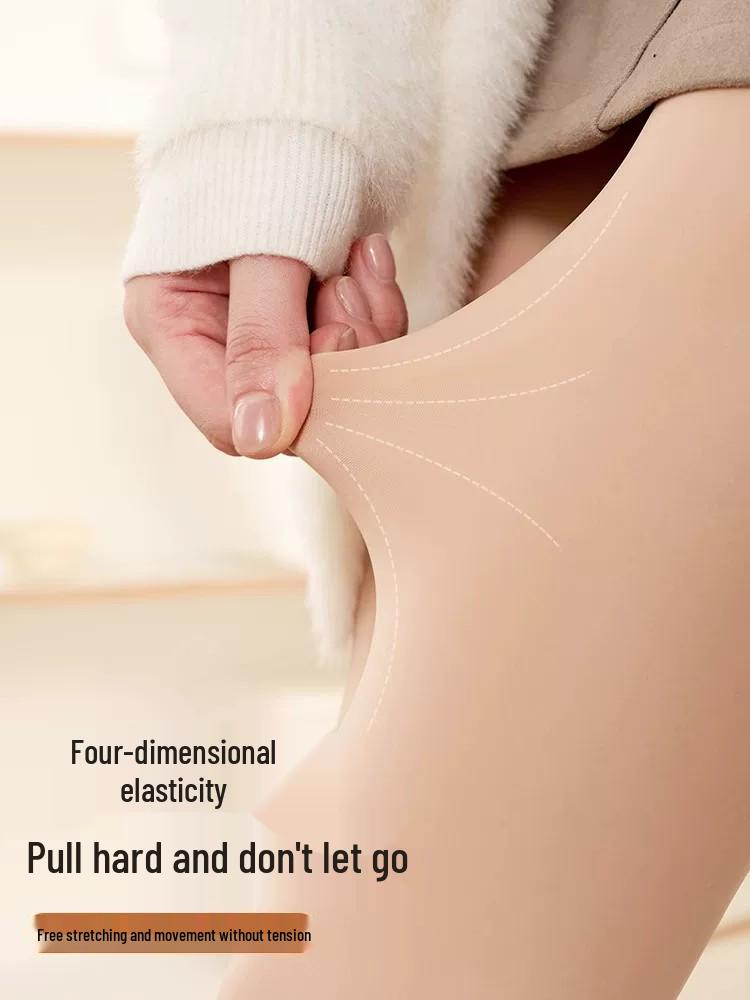 2025 Women's Winter Velvet-Lined Nude Tights - Warm, Natural Feel