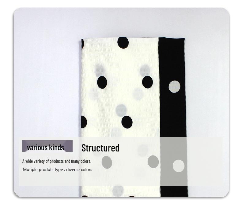 Striped Polka Dot Stretchy Crepe Dress