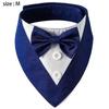 Formal Dog Wedding Bandana Dog Collar with Bow Tie Birthday Costume Adjustable Pet Party Tux BLUE