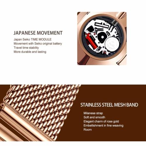 Hannah Martin Women's Watch, Stylish, Classic, Simple, Business Quartz Movement (Gold Green)