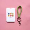 Fashion Flower Women Card Protector Cover Case Card Holder Neck Strap with Lanyard Badge Holder Work ID Card Bus ID Card Holder