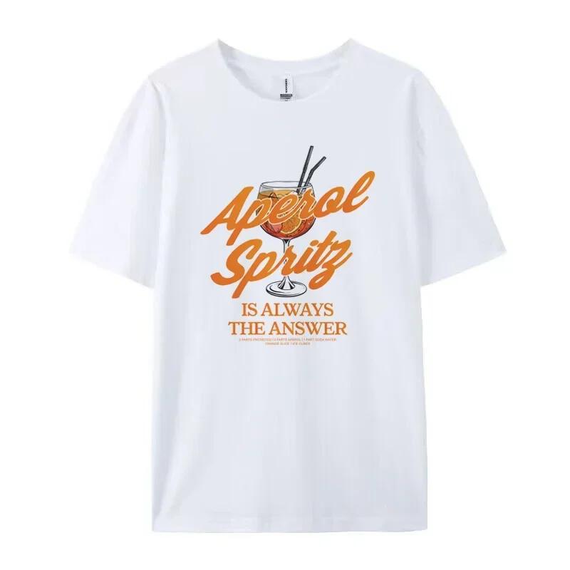 Aperol Spritz Women Funny Quotes T-Shirts Retro Alcohol Drink T Shirt Cotton Loose Cocktail Party Graphic Tees Unisex Tops Gifts