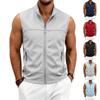 Gilet Leggero Senza Maniche da Uomo con Tasche Multiple Giacca Utility da Esterno con Collo Alto e Zip per Attività Estive