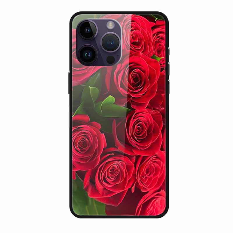 Tempered Glass Case For iphone 15 Pro Max Case Hard Glass Back Cover Soft TPU Bumper For iphone 16 Pro Max Phone Case 16Pro Max