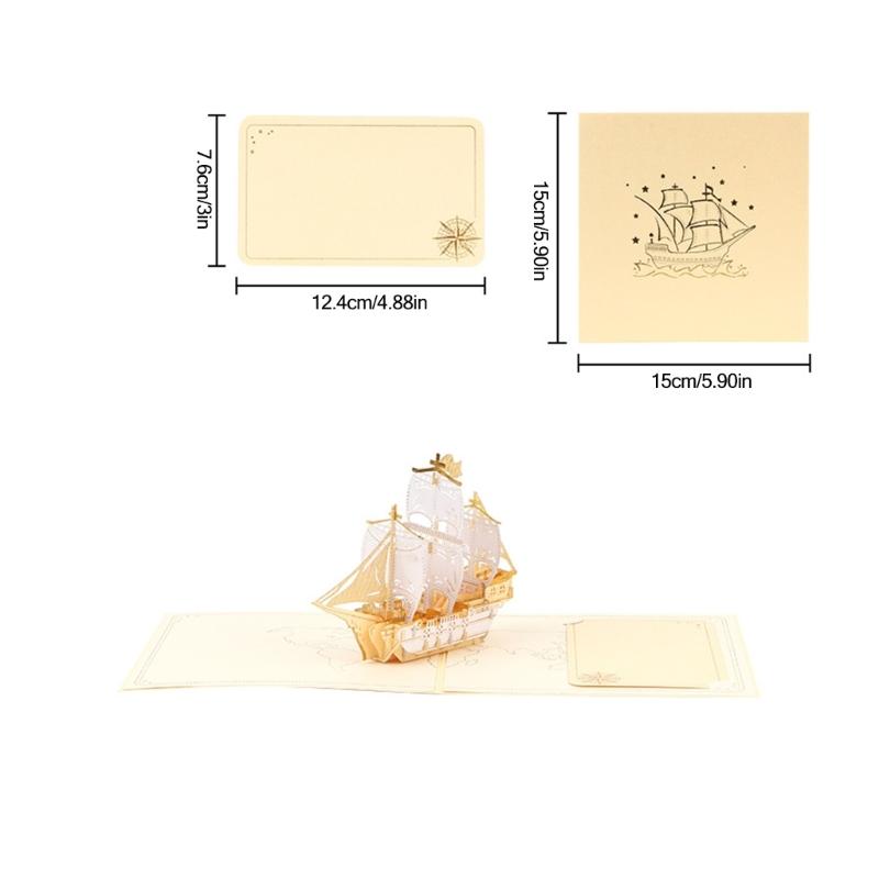 Sailboats Themed Greeting Card Set With Elegant Gold Foils Detailing Thank You Card Ideal For Celebration And Event