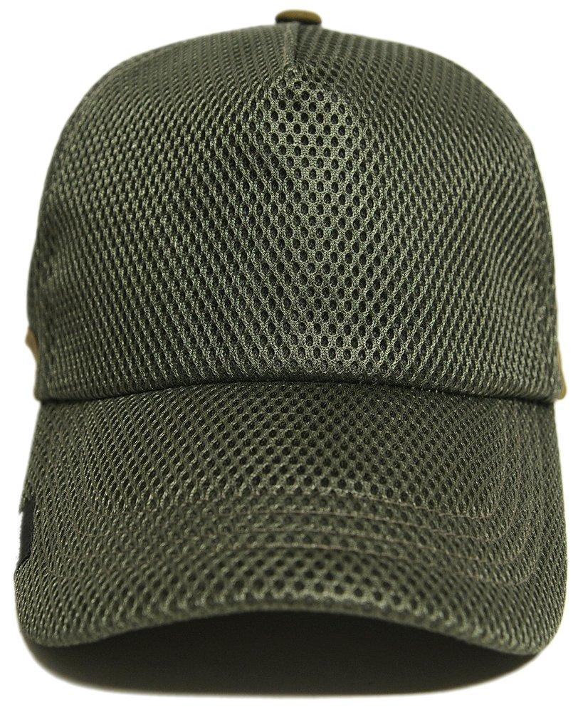Plain Round Mesh Cap Khaki Large Size [Big Watch] CPMG-06R Men's