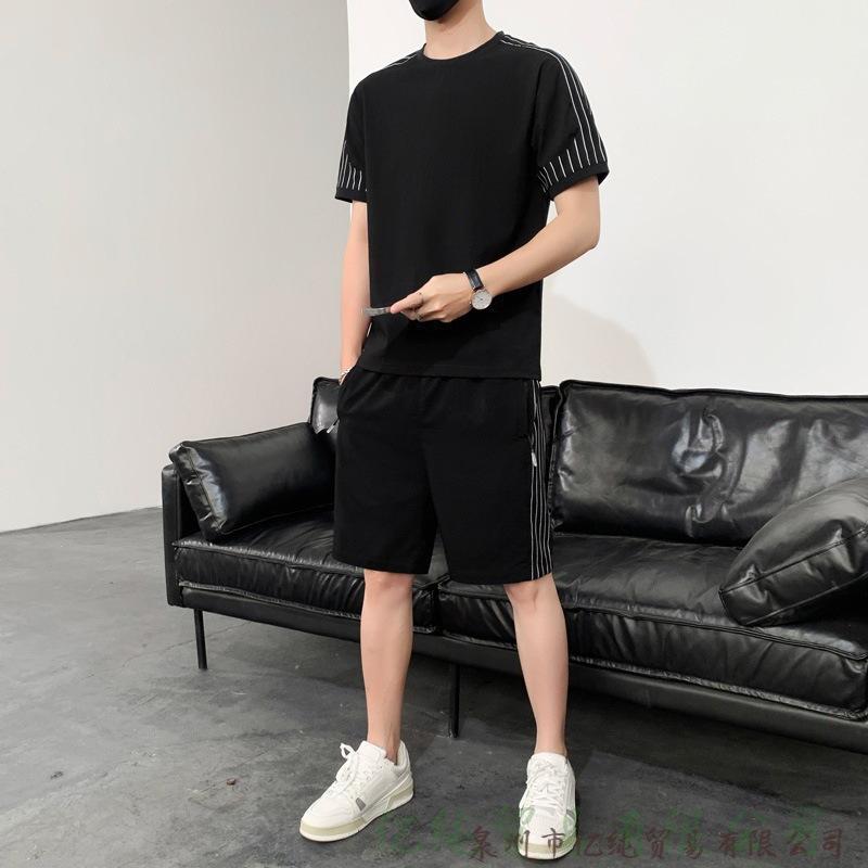 New casual sports suit men's short-sleeved T-shirt shorts set summer youth fashion clothes