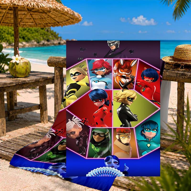 Mira-culous Adventures Strandtuch Mikrofaser Strandtuch, Leicht und Schnelltrocknend, für Sommerreisen, Schwimmbad-Fan Geburtstagsgeschenk