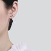 Star Stud Earrings Women'S Summer Creative Three-Star Earrings Plain Circle High-End Trend Earrings