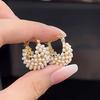 2023 S925 Silver Pearl Basket Earrings: Luxury Lightweight Ear Cuff for Women