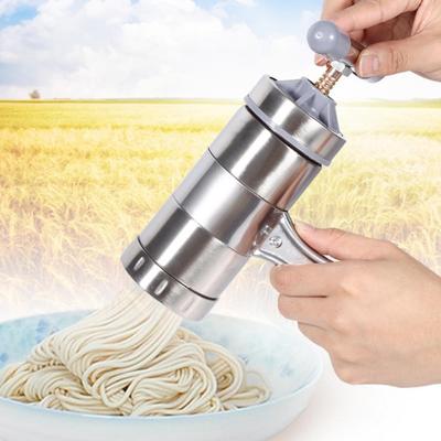 1PC Doméstico Aço Inoxidável Manual Máquina de Massa Máquina de Macarrão Pressão Manual Fabricante de Macarrão com 5 Modelos