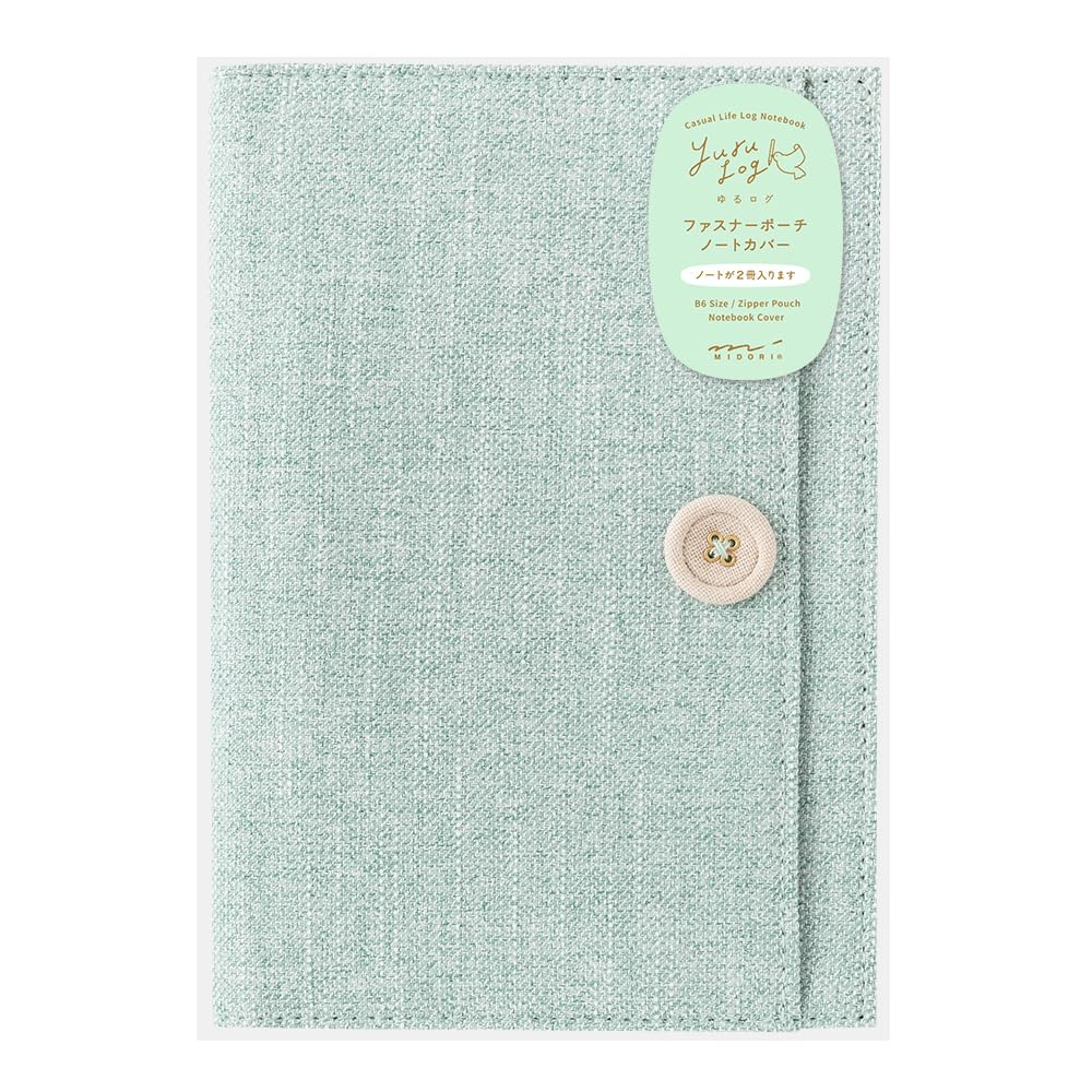 Midori Laid-Back Notebook Cover, B6, Fabric, Light Blue, 15361006