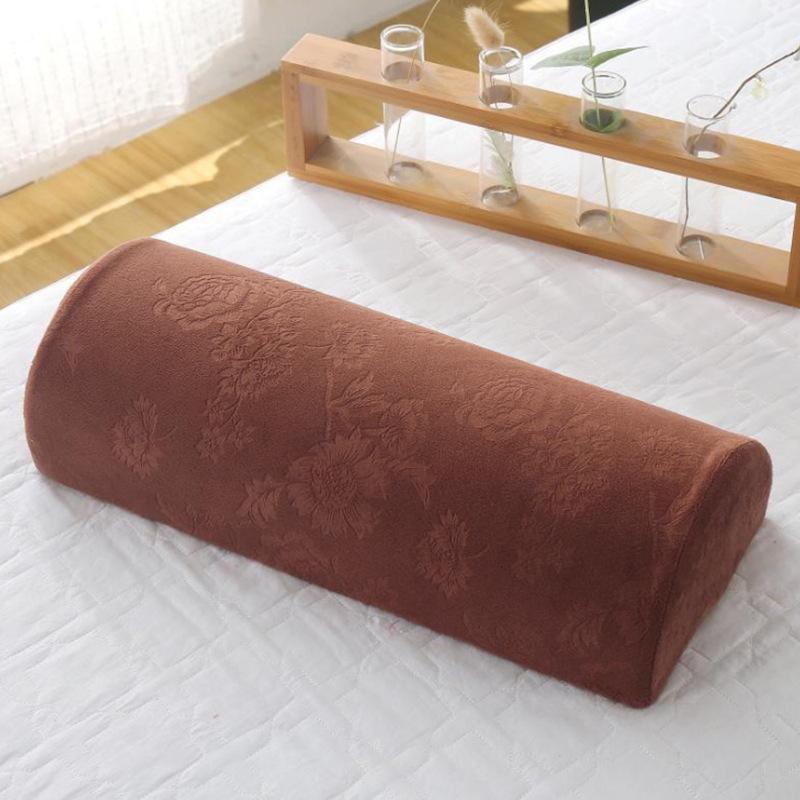 Memory Foam Filling Cushion Half Moon Bolster Massage SPA Pillow Ankle & Knee Support Elevation Back Lumbar Neck Relief Pain