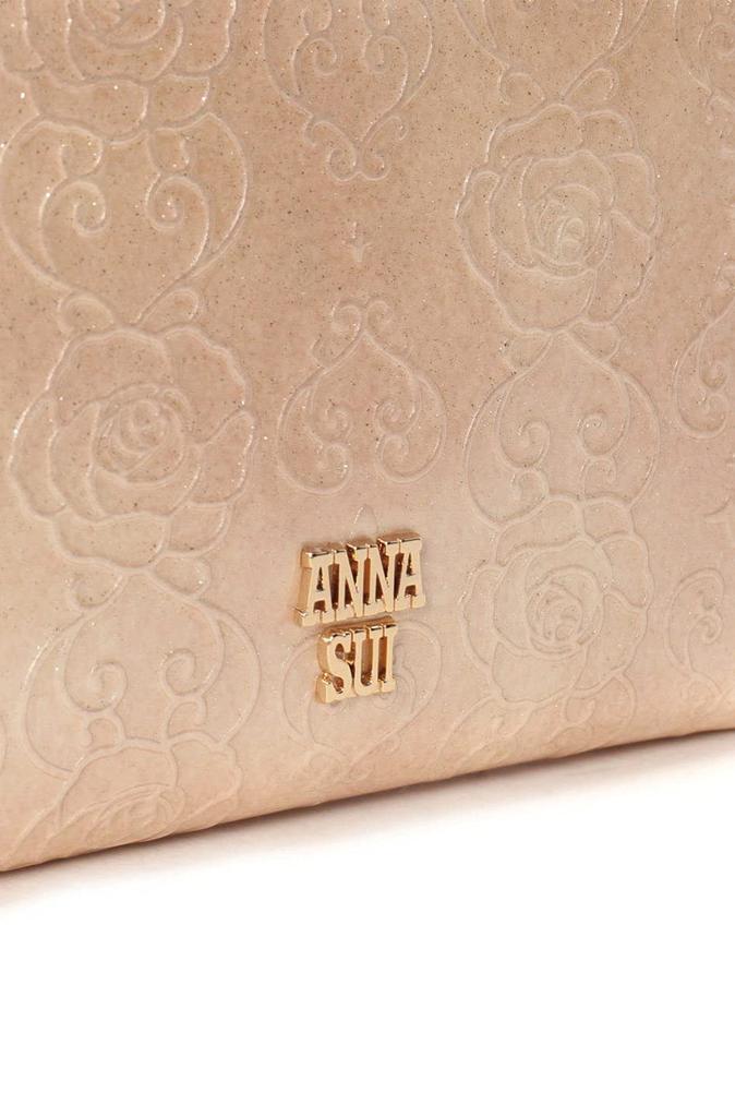 Anna Sui Case with and Rose Beige Multi-Purpose Coin, Card, Keychain, Heart,