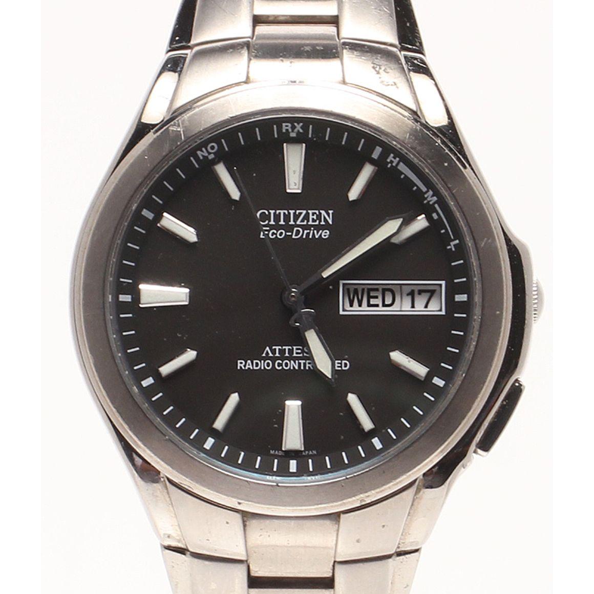 Б/у мужские часы Citizen ATTESA solar черные CITIZEN