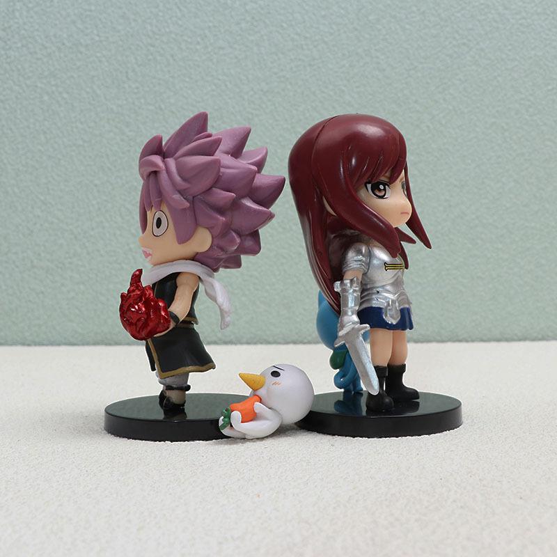 4Pcs Anime FAIRY TAIL Figure Etherious Lucy Heartfilia Model Toys Erza Scarlet Gray Fullbuster Set Desktop Decorations