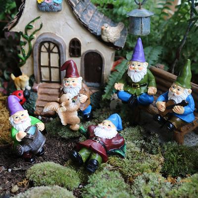 5ks Mini zahradní trpaslíci Socha víly Sada zahradních trpaslíků Miniaturní figurka Malá zahradní trpaslíci Venkovní bonsai Trpasličí elfové Pixie