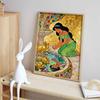 Disney diamond painting handmade diy flat 5D Jasmine princess fountain gold background painting art home decoration