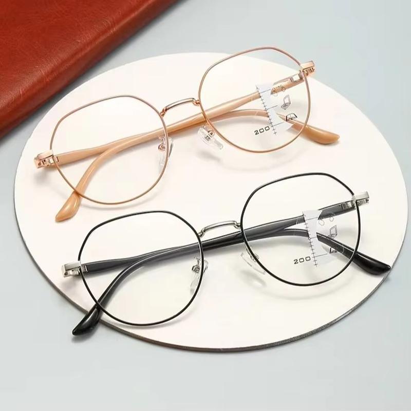 Xiaomi Trendy Metal Eyeglasses Progressive Lens Far Near View Anti Blue Light Clear Presbyopic Glasses 8067