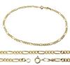 [Shinjuku Gin No Kura] Figaro Chain Gold-Colored Silver 925 Men's Anklet, Simple Design