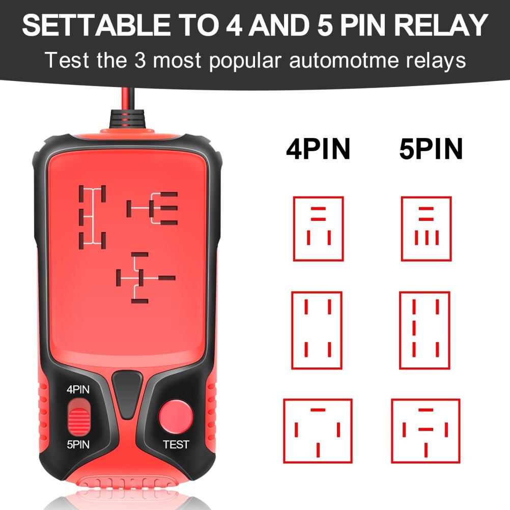 12V Car Relay Tester Battery Tester Automotive Electronic Relay Tester LED Light Indicator Car Battery Checker