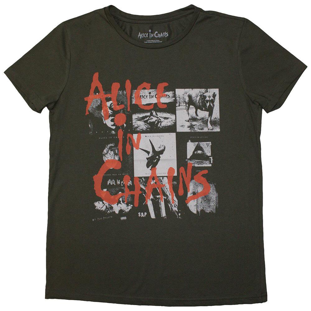 Alice In Chains Ladies Tshirt Albums Montage (Large) S