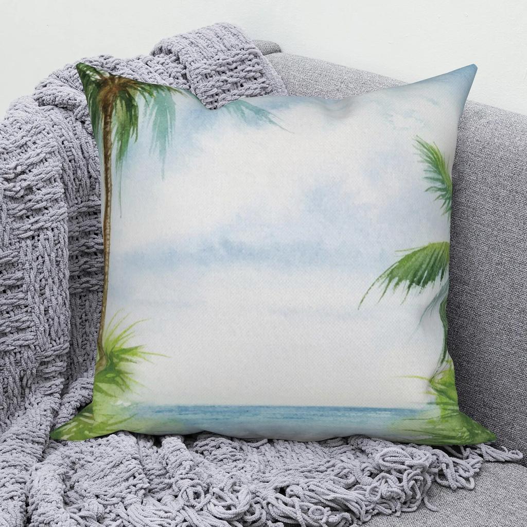 Modern Sofa Square Pillowcase Home Decor Hawaiian Scenery Throw   Cushion Cover