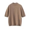 Women's Pure Cashmere Short Sleeve Half High Neck Knit Pullover