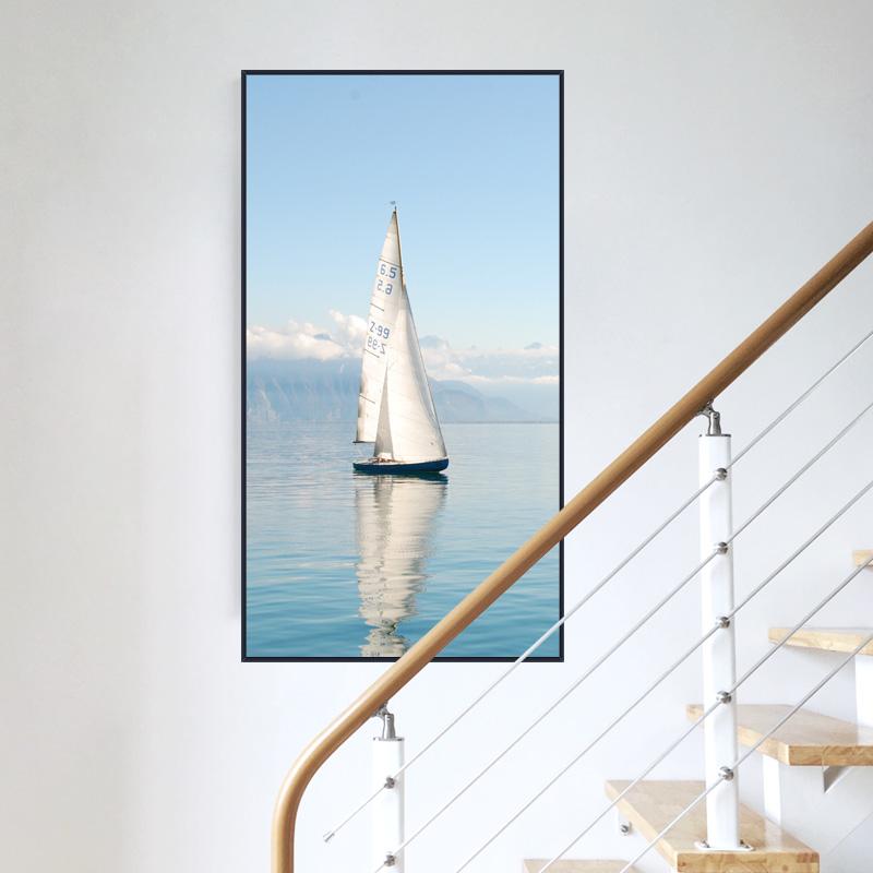 Sailboat Backlight Posters and Prints Ocean Landscape Canvas Paintings Wall Art Picture Home Decor for Living Room Bedroom