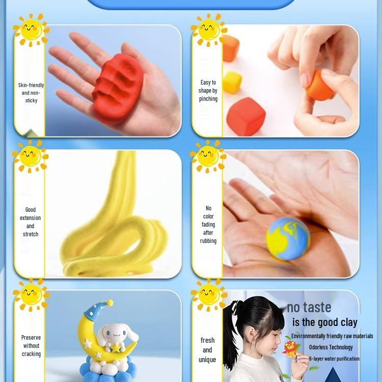 500-Piece Colored Clay Set: White Plasticine for Children, Odorless DIY Toys and Crafts