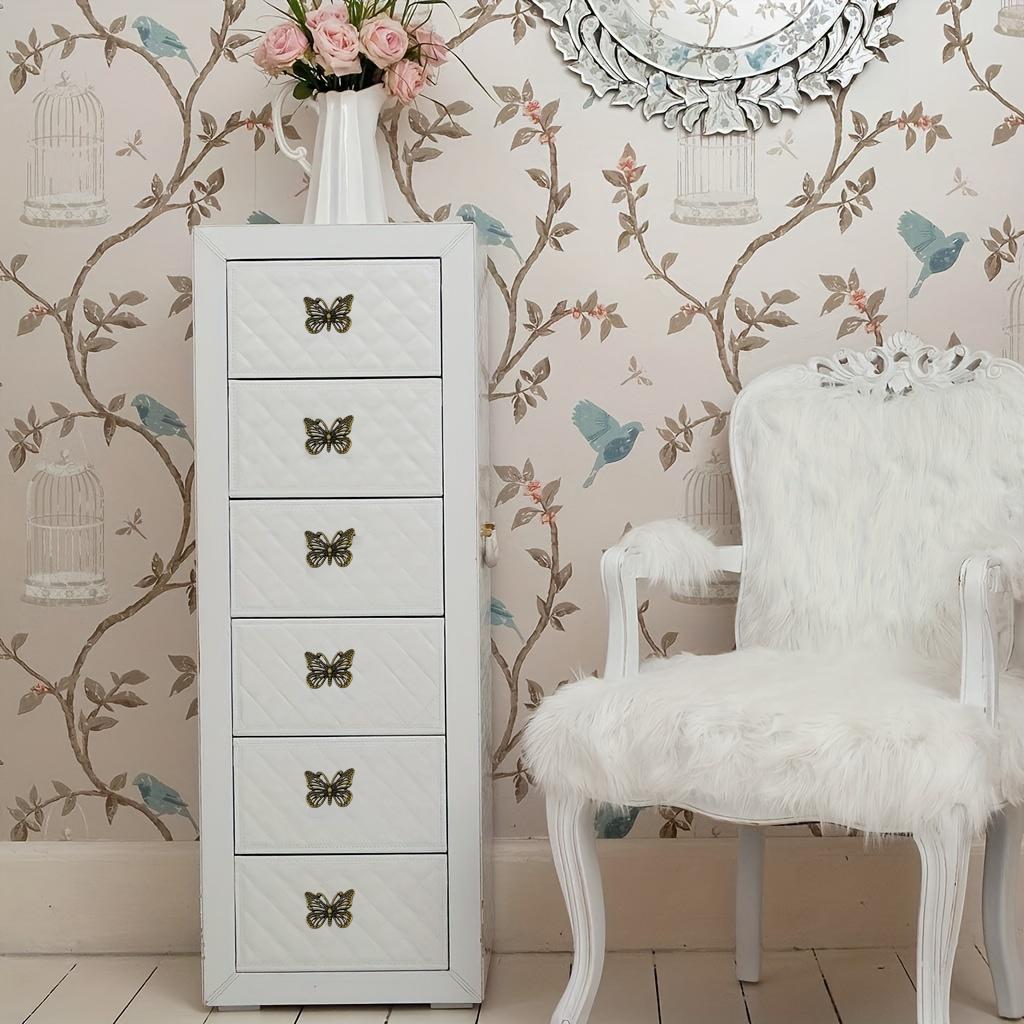 15 Pieces Antique Butterfly Drawer Pulls, Zinc Alloy Dresser Pulls, Wardrobe Jewellery Box Decorative Pulls, Cabinet Knobs