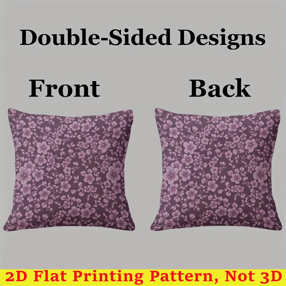 Plum Floral square Jacquard Pillow Cover for Sofa Office Waist Cushion Cover Home Decorative Pillowcase