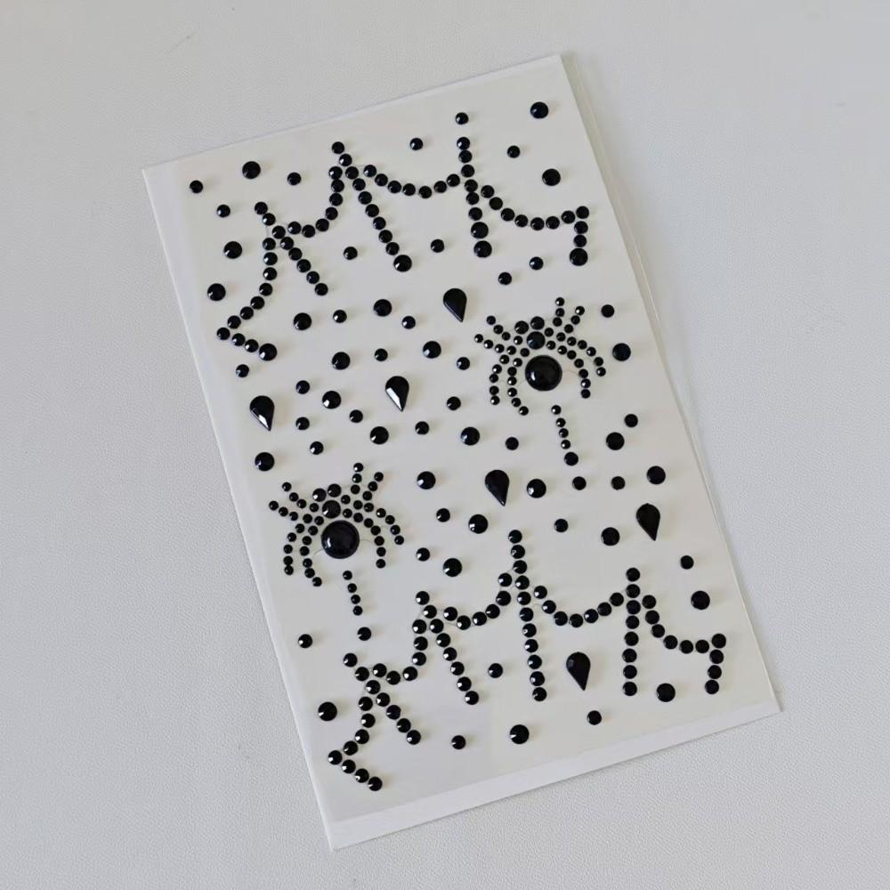 2 PEZZI Adesivi Strass con Motivo di Ragno Cristalli Facciali Lucidi Adesivi di Halloween Carnevale