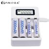 PALO 4-12pcs Aa Ni-mh Rechargeable Battery 1.2v 3000mAh + USB LCD Display Smart Fast Battery Charger for Aa Aaa