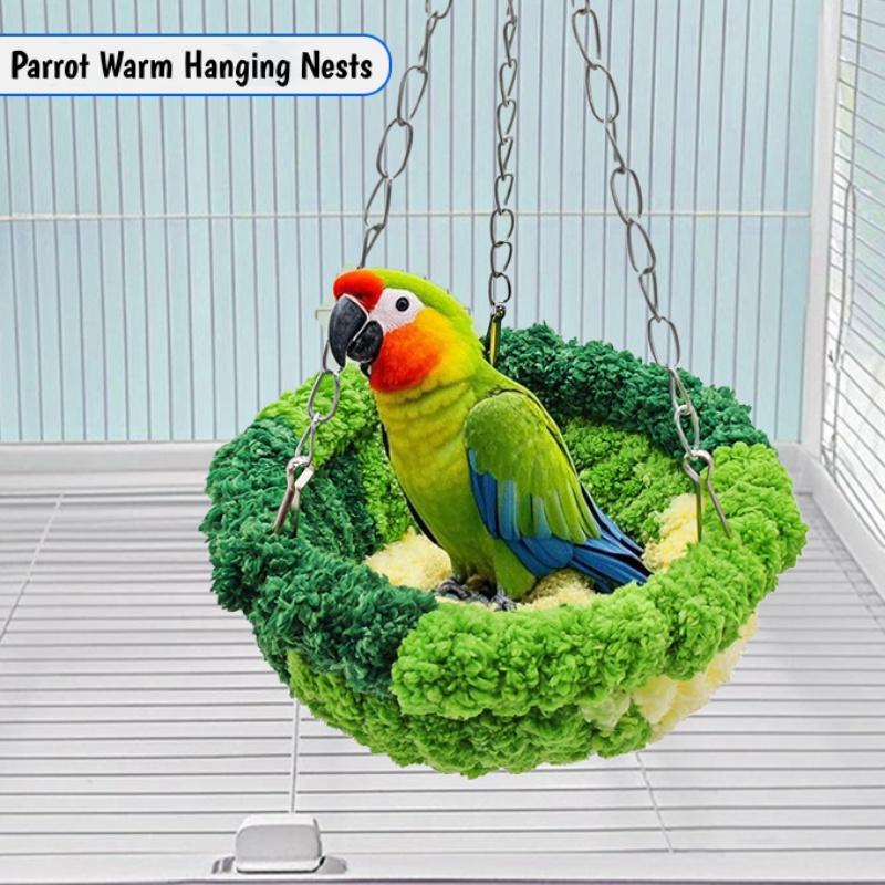 1Pcs Bird Nest Parrot Warm Sleeping Mat Swing Cradle Soft Bottom Fleece Hanging Hammock Open Removable Comfortable