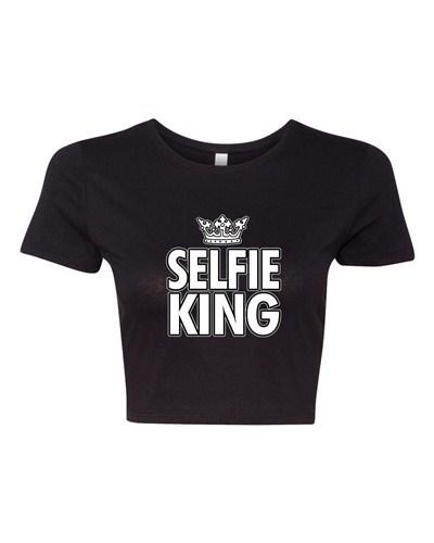 Укороченный Топ Женский Король Селфи Фото Корона Картинка Камера Смешной Юмор DT Футболка Унисекс Футболка XXXL