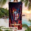 Beach Towel Bologna FC Print Custom Name Text Soft Towel for Swimming Pool