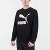 Puma Metallic Gold Logo Pullover Hoodie Men Tops Black 535278-01