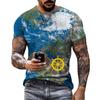 Retro Fashion Compass Compass Pattern 3D Printed Men's Street Loose T-shirt