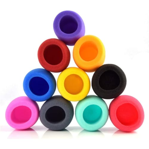 SAMZO 10-Piece Microphone Covers, Microphone Sponge Protective Covers, Noise Reduction, Multicolored Sponge Cover Case Caps, Delivery within 3-5 Busin