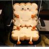 Winter Warm Toast Bread Plush Chair Cushion and Backrest