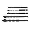 5PCS Set Masonry Drill Bits Cemented Carbide 1/4 Inch Hex Shank Professional Concrete Drill Bits Type 1/2