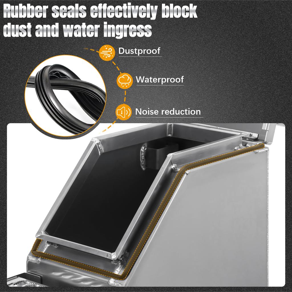 Aluminum Side Mount Tool Box Lockable Storage for Semi Trailer Truck Frame Step Fit for Peterbilt Kenworth Freightliner & More