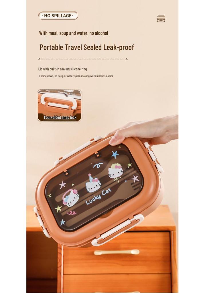 304 Stainless Steel Insulated Microwaveable Bento Lunch Box for Kids with Dividers