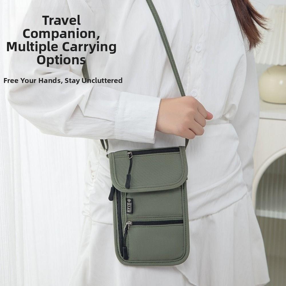 Oxford Stoff Umhänge-Handytasche RFID-Blockierung Lanyard Reisepass-Tasche Reisegebrauch