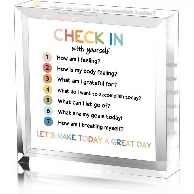 "Check In With Yourself" Sign - Emotional Learning Decor for Therapy & Classroom Spaces