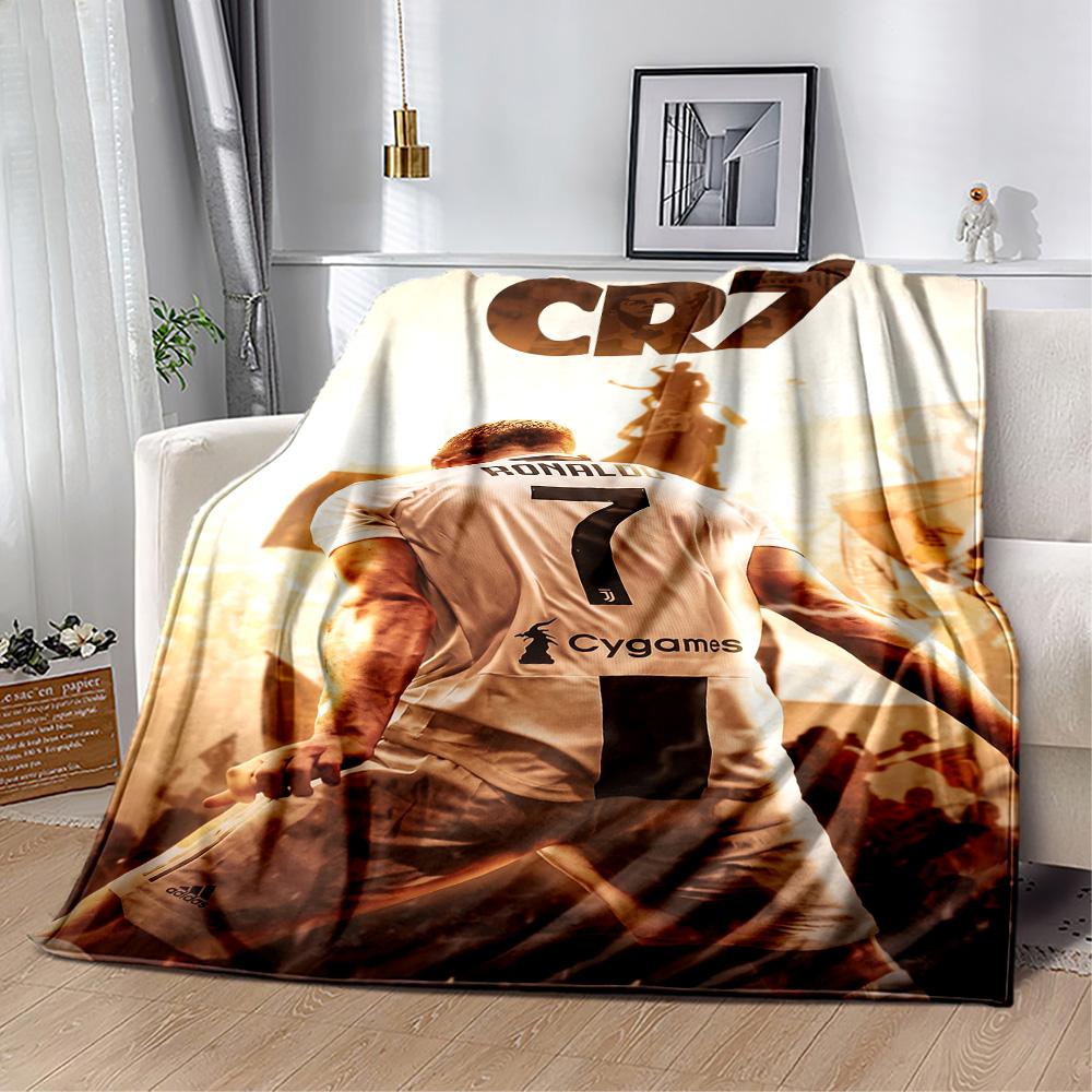 Ronaldo's Legendary Journey Blanket Soft Warm Cozy Suitable for Sofa Seaside Livingroom for All Occasions Playful Design Gifts For Family Or Friends
