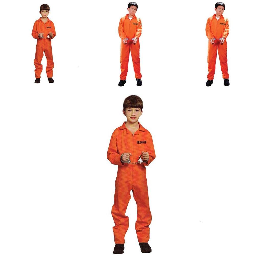 Prisoner Unisex Orange Costume For Boys And Girls Perfect For Celebrations Halloween